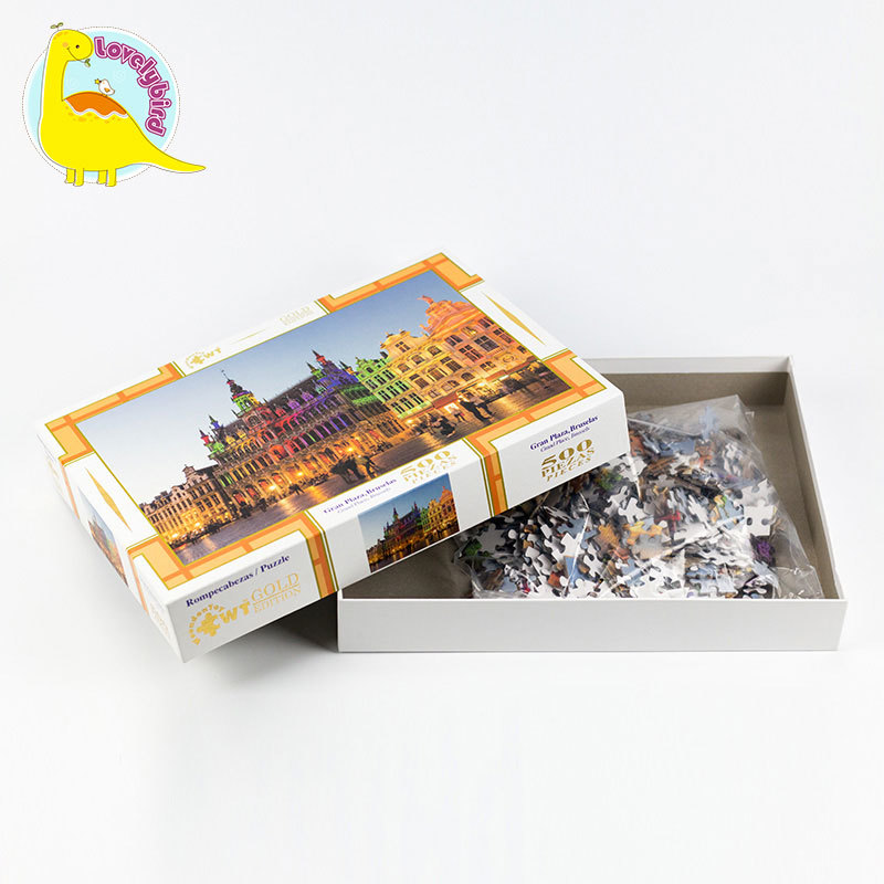 Hot Stamping And Embossing Puzzle Custom 1000 Piece Jigsaw Puzzle 500pc 