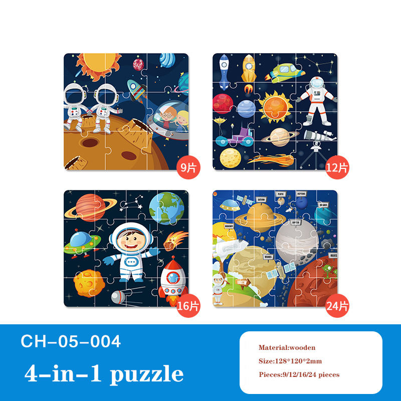 New Arrivals Children's Wooden Fun Toys 4 In 1 Tube Packing Early Education Jigsaw Puzzle