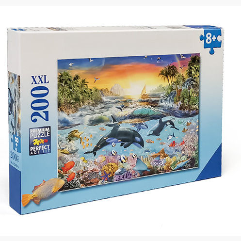 Custom Educational Children Toys 200 1000 Pieces Blue Cardboard Paper Jigsaw Puzzles For Kids