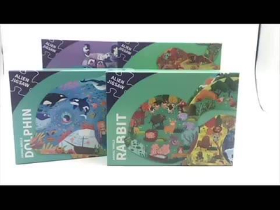 Kids Educational Toys Paper Cardboard Cartoon Animals 12 24 36 48 60 100 pcs Jigsaw Puzzle