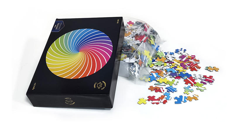 Custom Cardboard Rainbow Earth Paper Round Adult Jigsaw Puzzle 500 Pieces