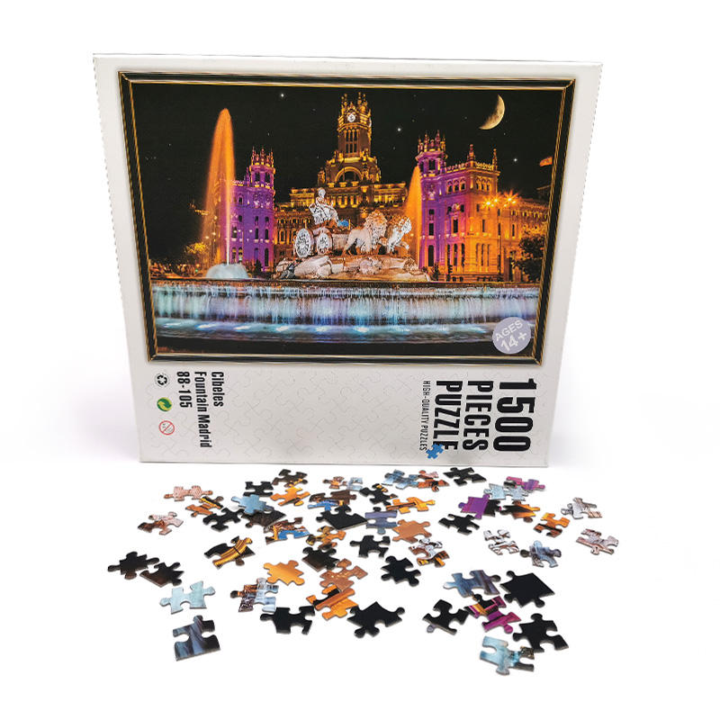 High Quality Custom Printed Die-cut Gray Cardboard IQ Game Toys Adult Jigsaw Puzzles
