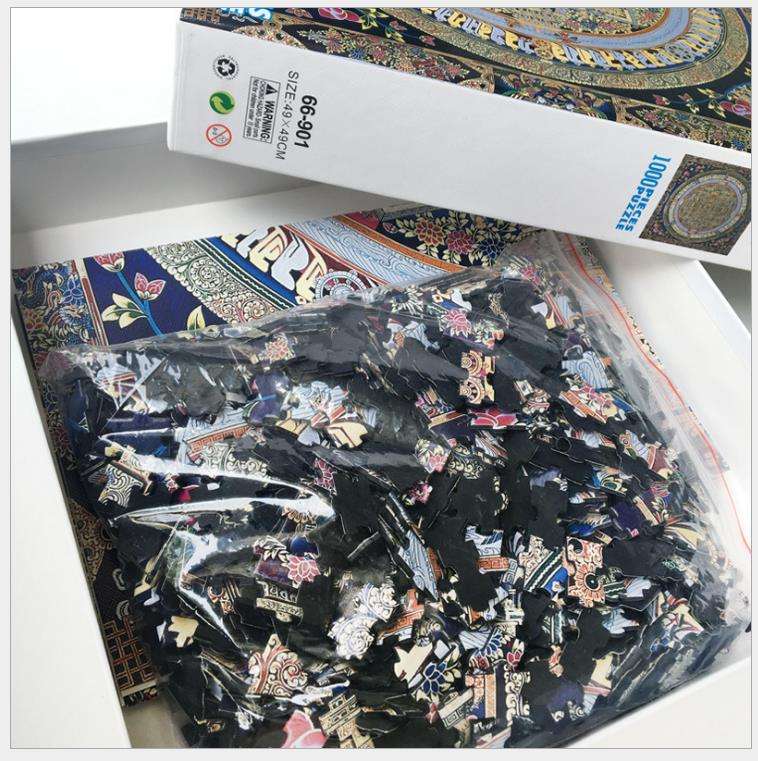 Wholesale Oem Hot Selling Puzzle Games Black Card 1000 Pieces Jigsaw Puzzles for Adult