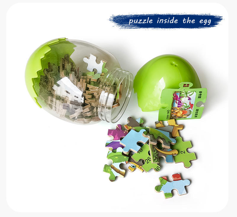 Kids Cartoon Dinosaur Pattern 60 Piece Baby Jigsaw Puzzle With Dinosaur Eggs Color Packaging Box