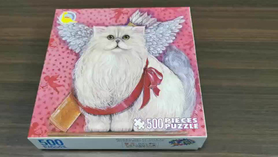 Factory Wholesale Educational Toys 500 Pieces White Cardboard Angle Of Cat Jigsaw Puzzles